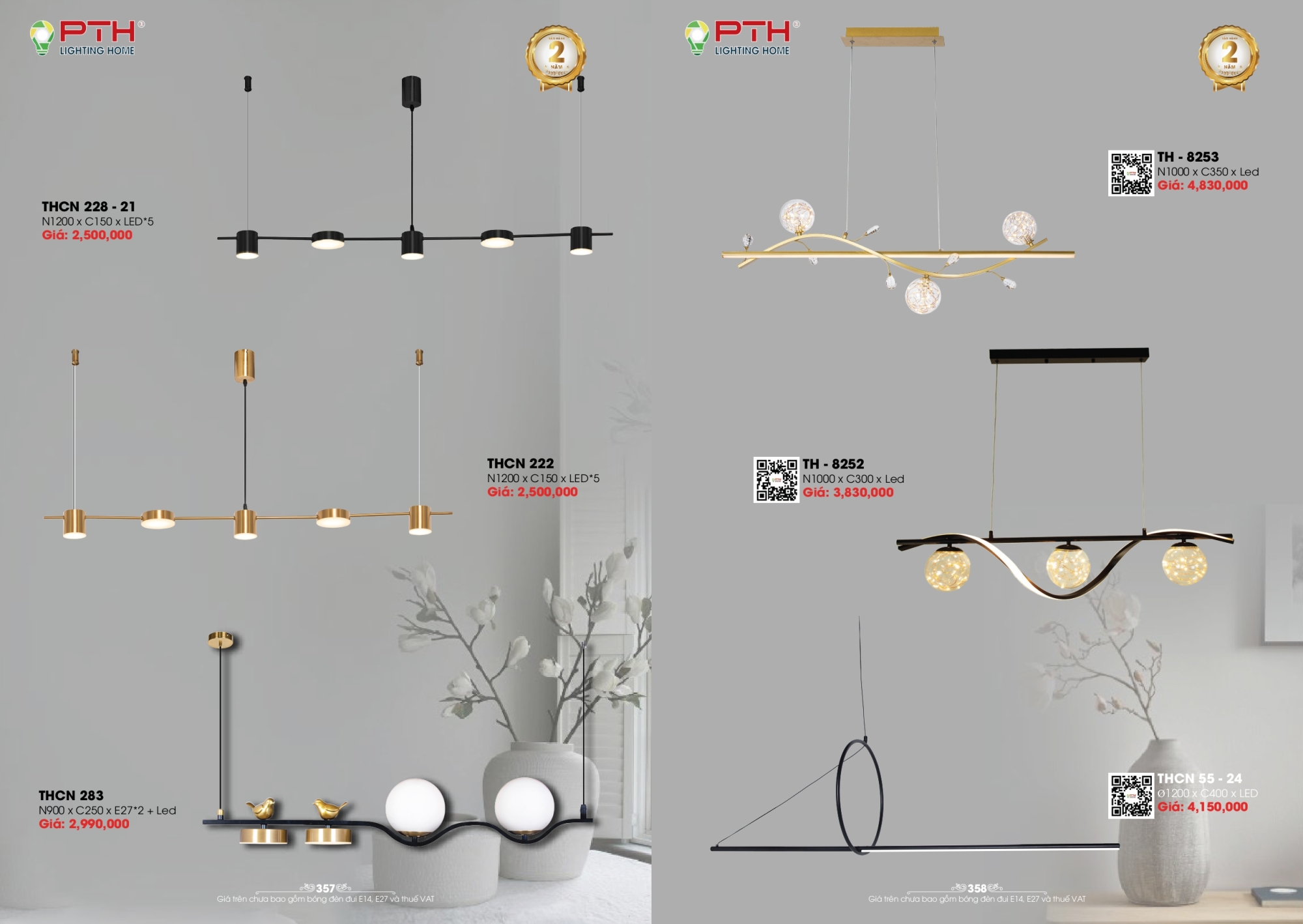 Bảng giá đèn trang trí PTH Lighting Home 2026